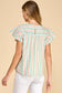 Peach Floral Striped Top
