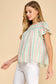 Peach Floral Striped Top