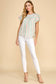 Peach Floral Striped Top