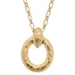 Mae Hammered Pendant Necklace in Worn Gold