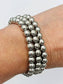 3-Strand Bead Bracelet Set (silver)