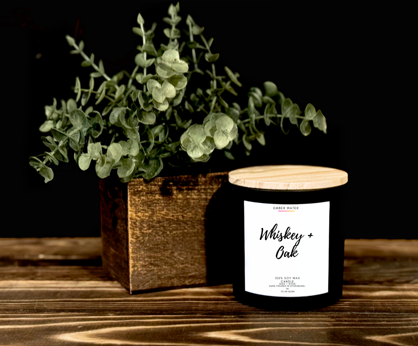 Whiskey + Oak 16 oz 100% Soy Candle