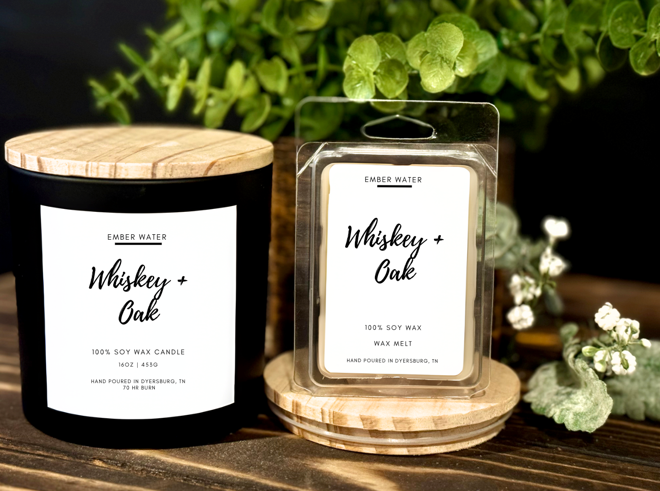 Whiskey + Oak 16 oz 100% Soy Candle