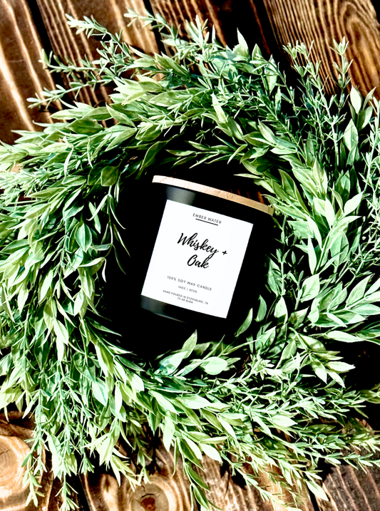 Whiskey + Oak 16 oz 100% Soy Candle